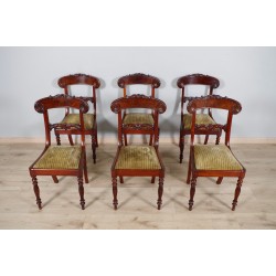 Шесть стульев из красного дерева эпохи Карла X