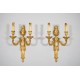 Настенные светильники из позолоченной бронзы в стиле Людовика XVI