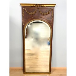 Позолоченное зеркало Trumeau Mirror в стиле Людовика XVI