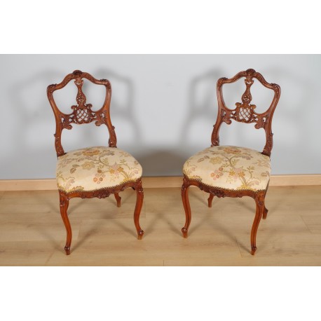 Пара стульев рокайль в стиле Людовика XV 1900 года