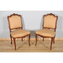 Пара стульев из орехового дерева в стиле Людовика XV 1900 г.
