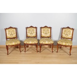 Четыре стула из орехового дерева в стиле Людовика XV 1900
