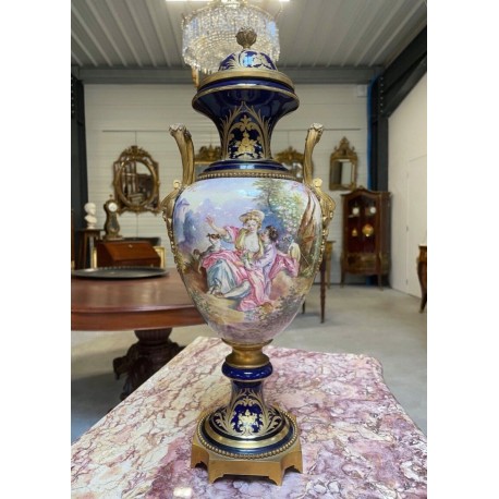 Vase faïence style Sèvres